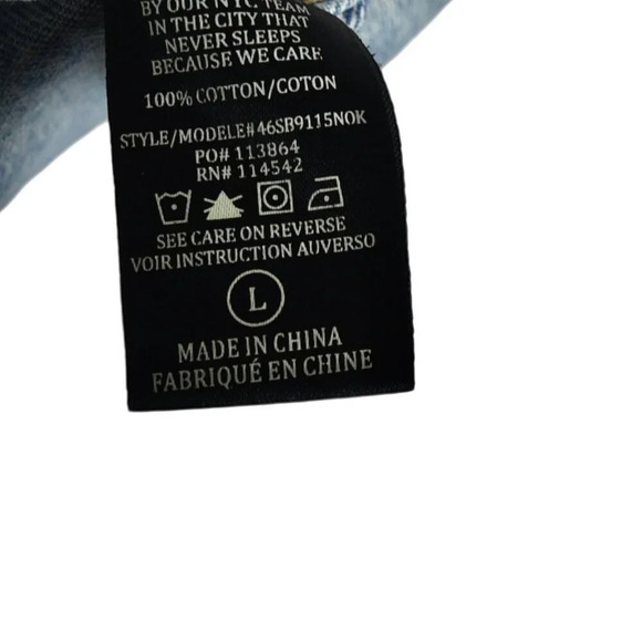 Blank NYC || Denim Jean Jacket Cropped Hem Classic Trucker Size Large - Picture 14 of 14